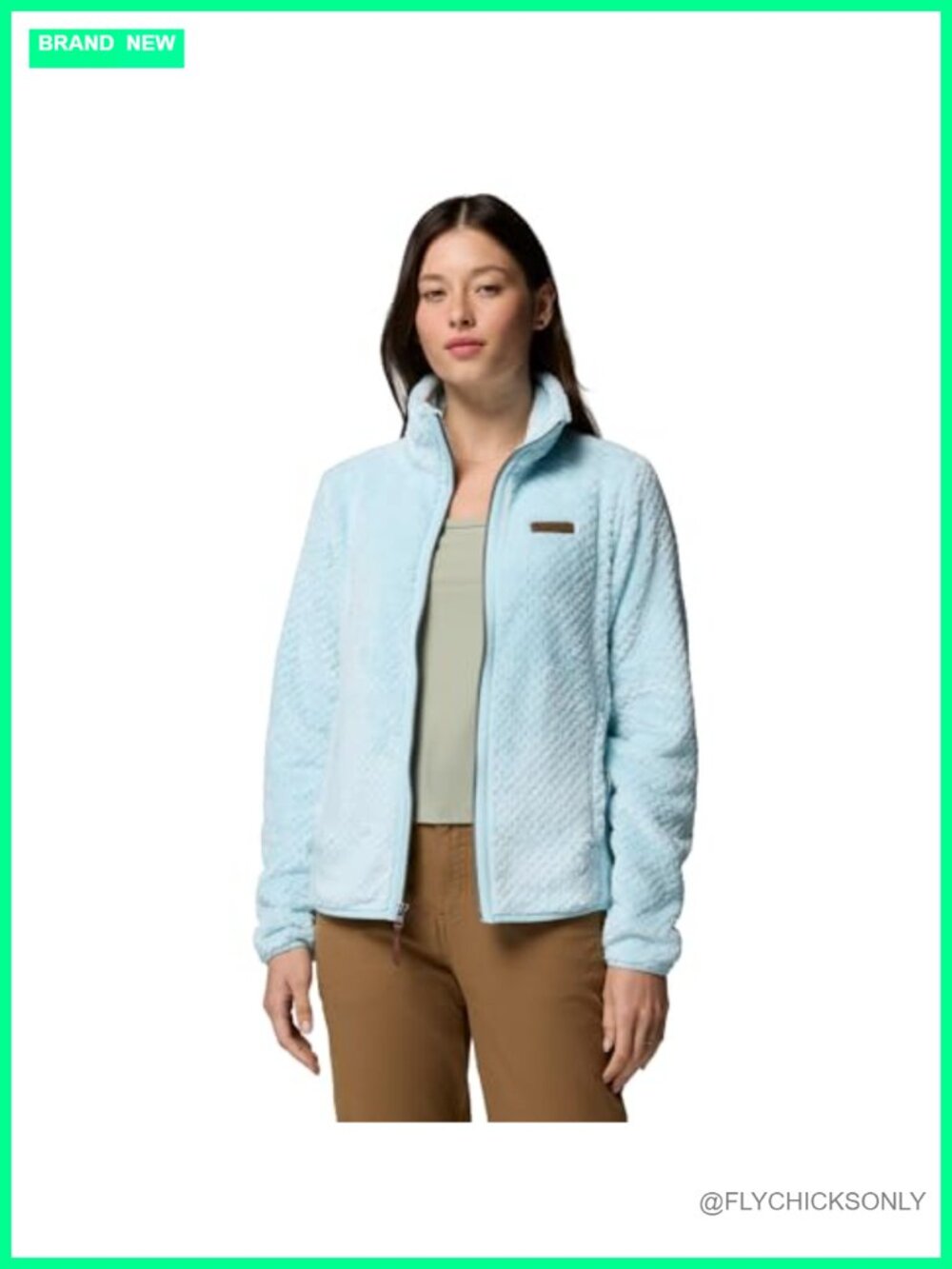 High-Pile Fleece Full Zip Jacket with Stand-Up Collar and Zippered Pockets